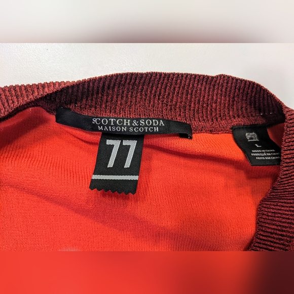 Scotch & Soda 77 Red Pullover Size L Long Sleeves - Picture 5 of 7